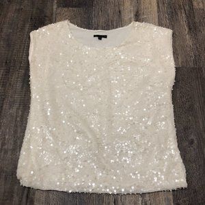 Black Gold White Sequin Blouse